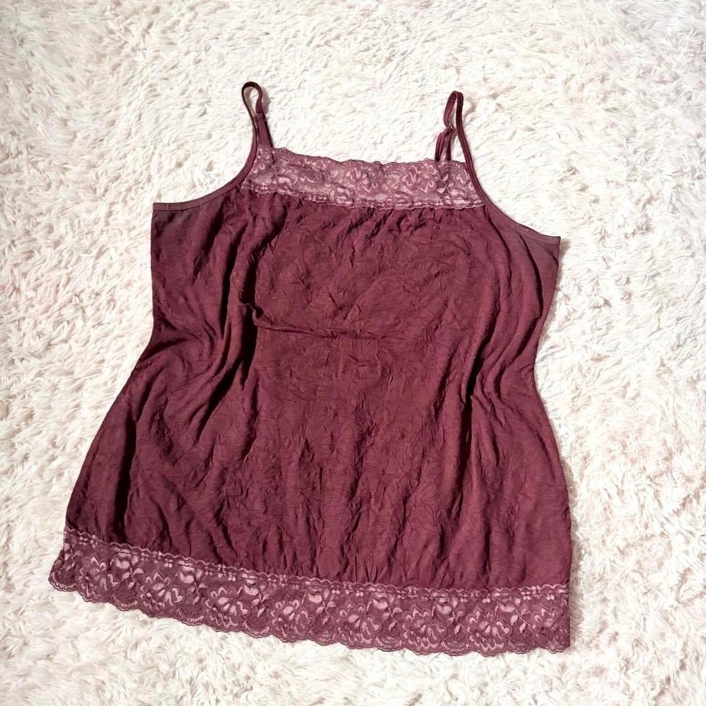 Y2K Lace Crushed Texture Classic Camisole Top Womens 2 Autumn Layering Rustic
